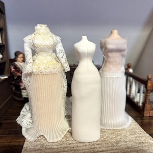 Dollhouse Miniature Victorian Dress Forms Mannequins Handmade OOAK 1:12 x5