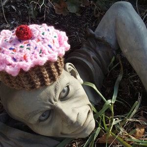 Crocheted Adult-Sized Cupcake Hat