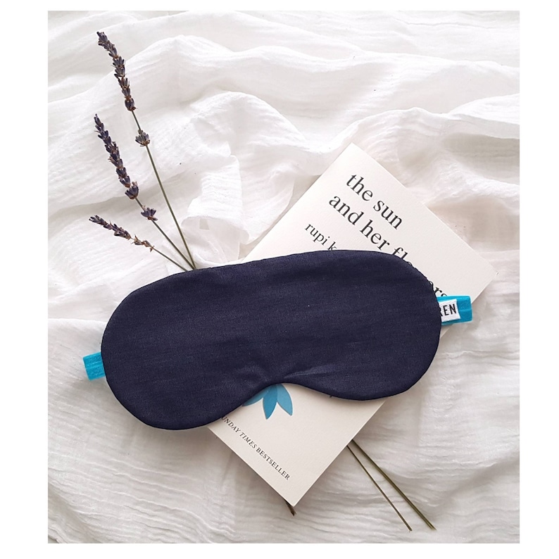 Dark denim chambray sleep mask