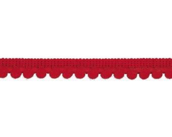 Pompomborte Bommelborte 6 mm rot