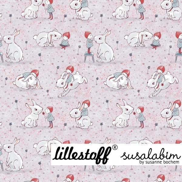 Lillestoff Jersey  Baumwolle Susalabim Wichtel mit Hase BIO  ökotex