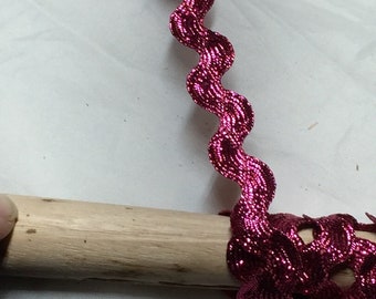 Zackenlitze 12 mm    pink Lurex Glitzer   2m