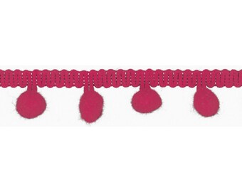 Pompomborte Bommelborte 15 mm pink