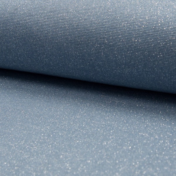 Bündchen  dusty blue silber Glitzer Lurex  ökotex