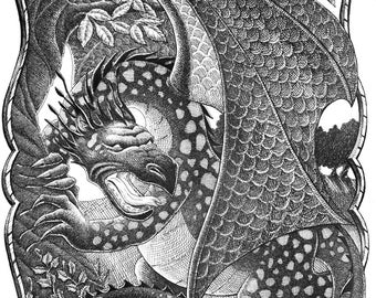 Dragon Original Pen & Ink Drawing