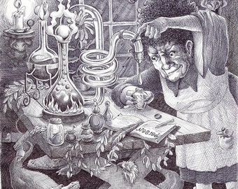 Poison Inktober Pen and Ink Drawing