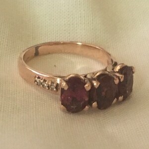 Rose Gold Rhodolite Garnet Ring