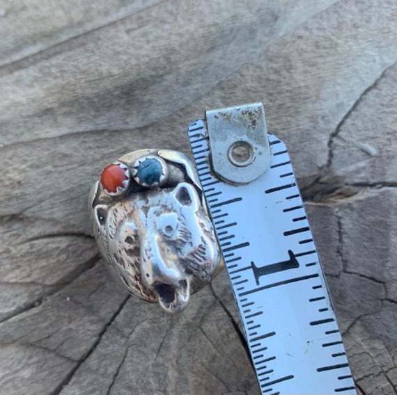 Native Bear Ring signed, size 10.25 - image 5
