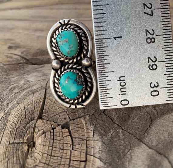 Double turquoise native ring - image 4