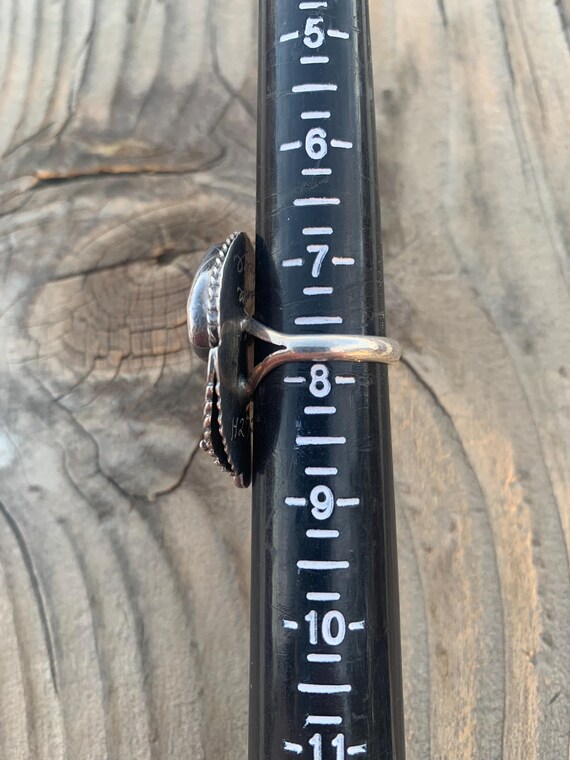 Native signed malachite sterling ring - image 4