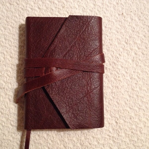 ESV Custom leather covered Bible Recovered Bible ESV Compact leather flap with strap