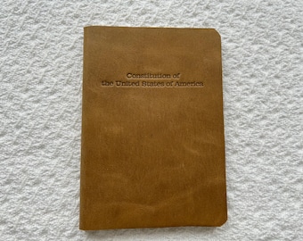 Edición en cuero de la Constitución de los Estados Unidos y la Declaración de Independencia (libro encuadernado en cuero) - Camel