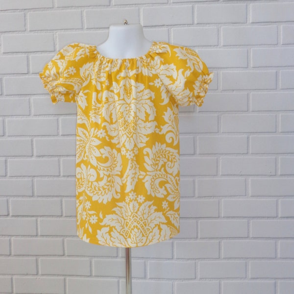 Girls Dress 2T Ready To Ship Yellow Damask Sale Spring Boutique Clothing By Lucky Lizzy's