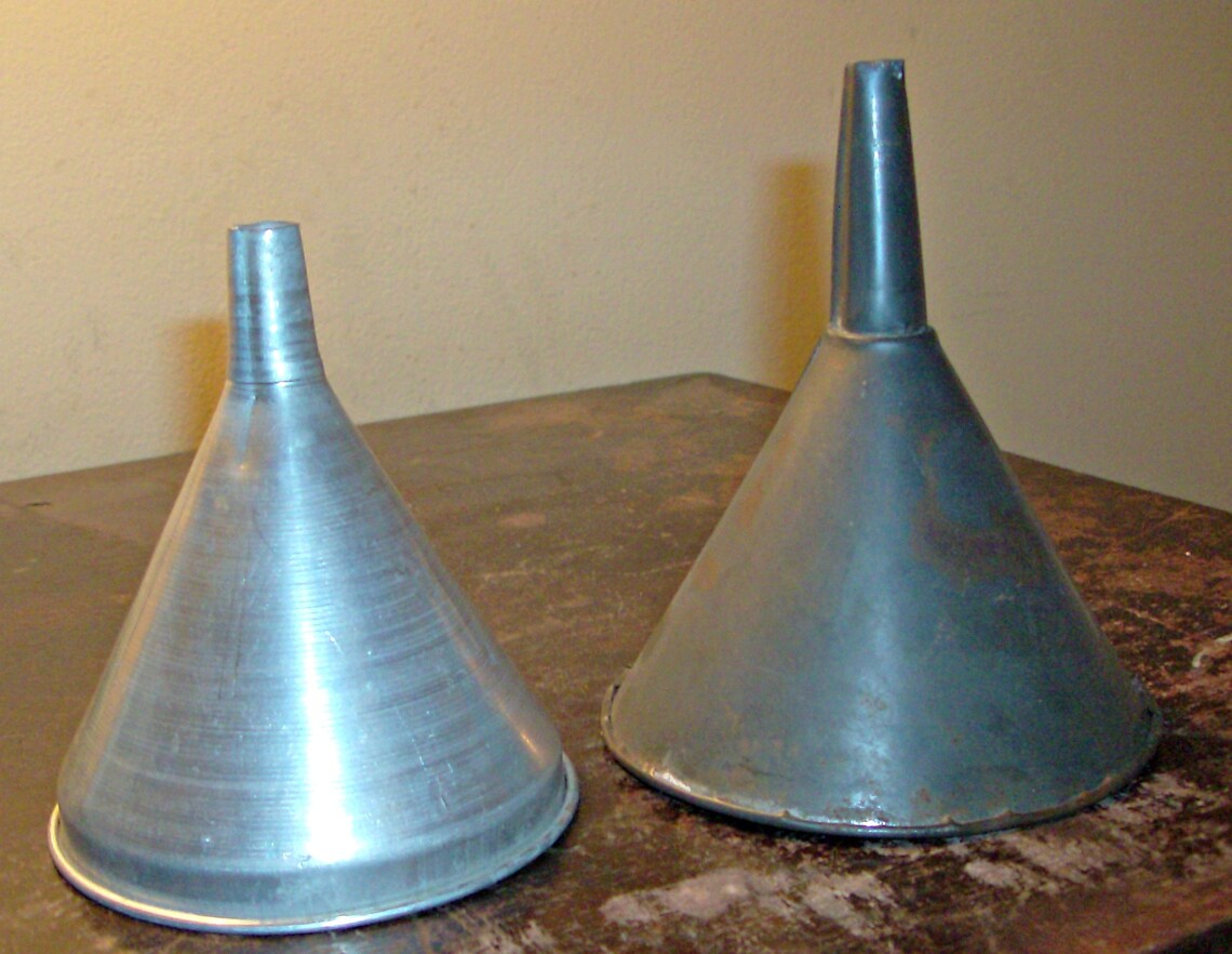 Lot of 2 Aluminum Funnels Etsy