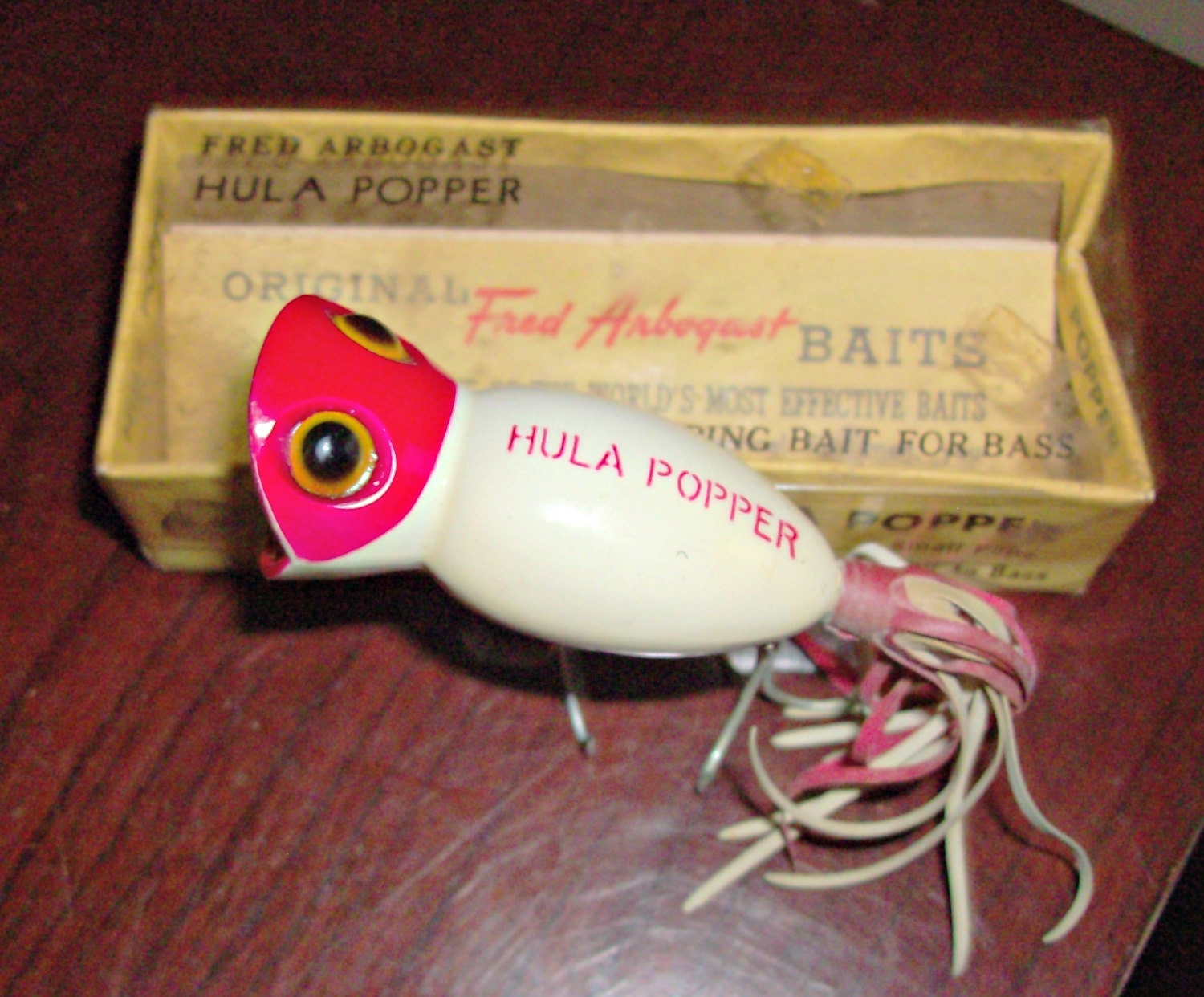 Vintage Arbogast Hula Popper Fishing Lure Etsy