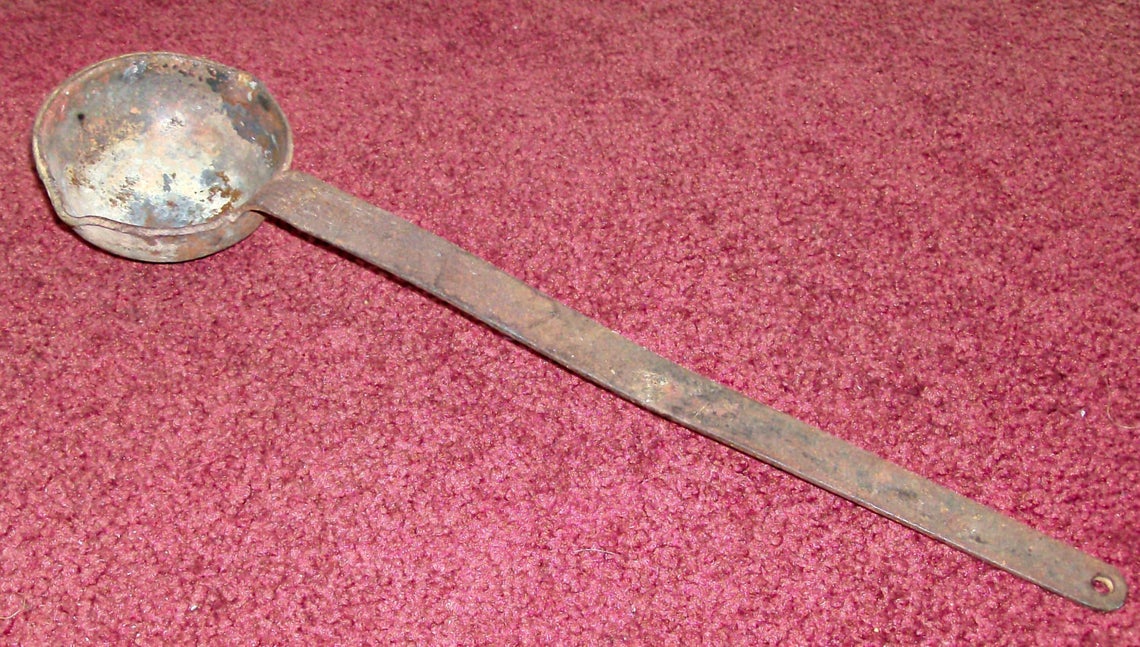 Vintage Cast Iron Smelting Pot Ladle Etsy