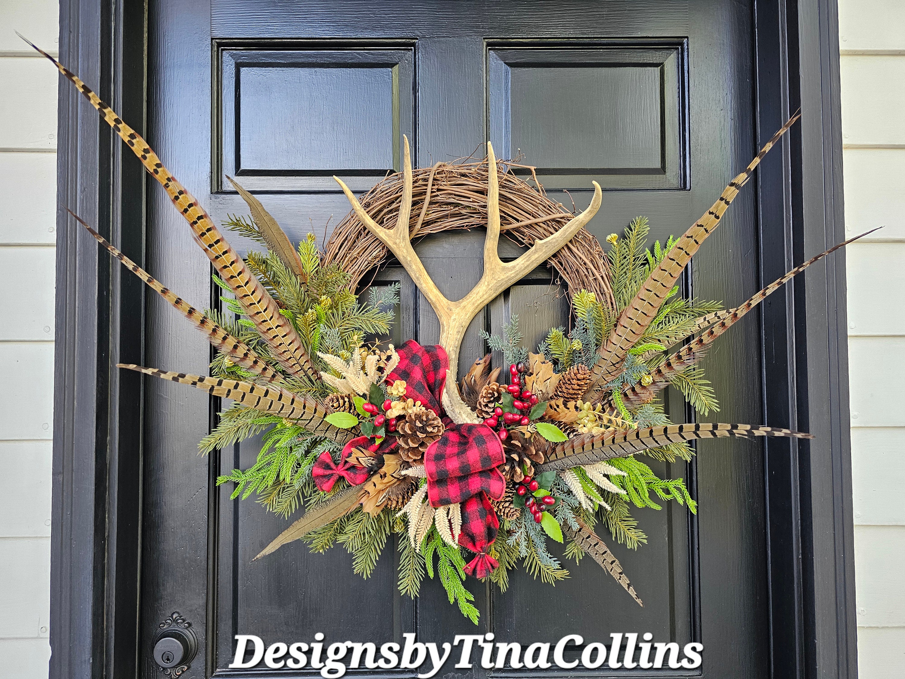 Antler Wreaths-Lodge Wreath-Cabin Wreath-Hunters Wreath-Christmas Wreaths-Deer Antler Wreath-Wreath with Antlers-Christmas Antler Wreaths