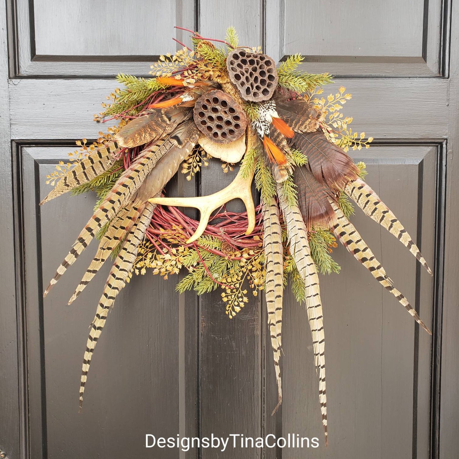 Antler Wreath-Antler Floral-Cabin Wreath-Lodge Wreath-Wreath | Etsy