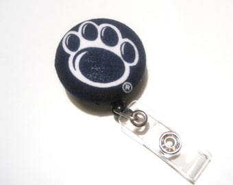 Retractable ID BADGE Reel Holder Name Tag Lanyard Nurse Teacher Gift Made w Penn State Fabric Cute Badge Reel Nursing School Graduation
