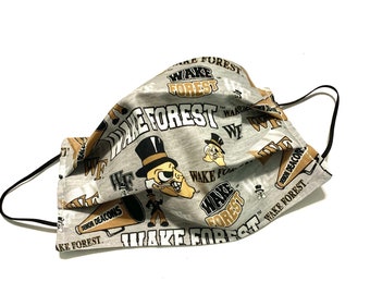 Adult Face Mask Reusable Face Mask,  Cotton Fabric Mask, Washable Face Mask, Cloth Face Mask Reversible Wake Forest