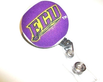 Retractable ID BADGE Reel Holder Name Tag Lanyard Nurse Teacher Gift Made w East Carolina Fabric Cute Badge Reel Nursing School Graduation