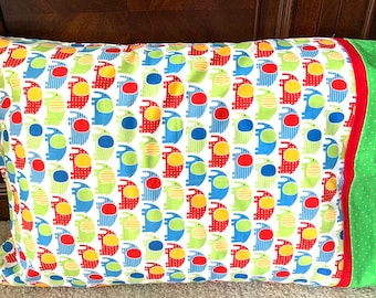 Cute Standard Pillowcase Home Decor Birthday Gift Toddler Pillowcases Kids  Bedroom Bedding Red Yellow Blue Green Elephants Elephant Animals