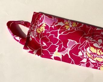 Plastic Grocery Bag Holder, Storage, Organizer, Dispenser- Cute Hot Pink Yellow- Housewarming Gift, Bridesmaid Gift, Wedding Gift