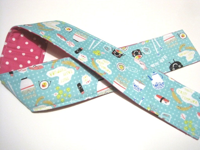 Photography Padded Camera Strap Cover,Neck Strap- REVERSIBLE- Padded- DSLR- Sushi Tempura Fish Polka Dots Photographer Thank You Gift