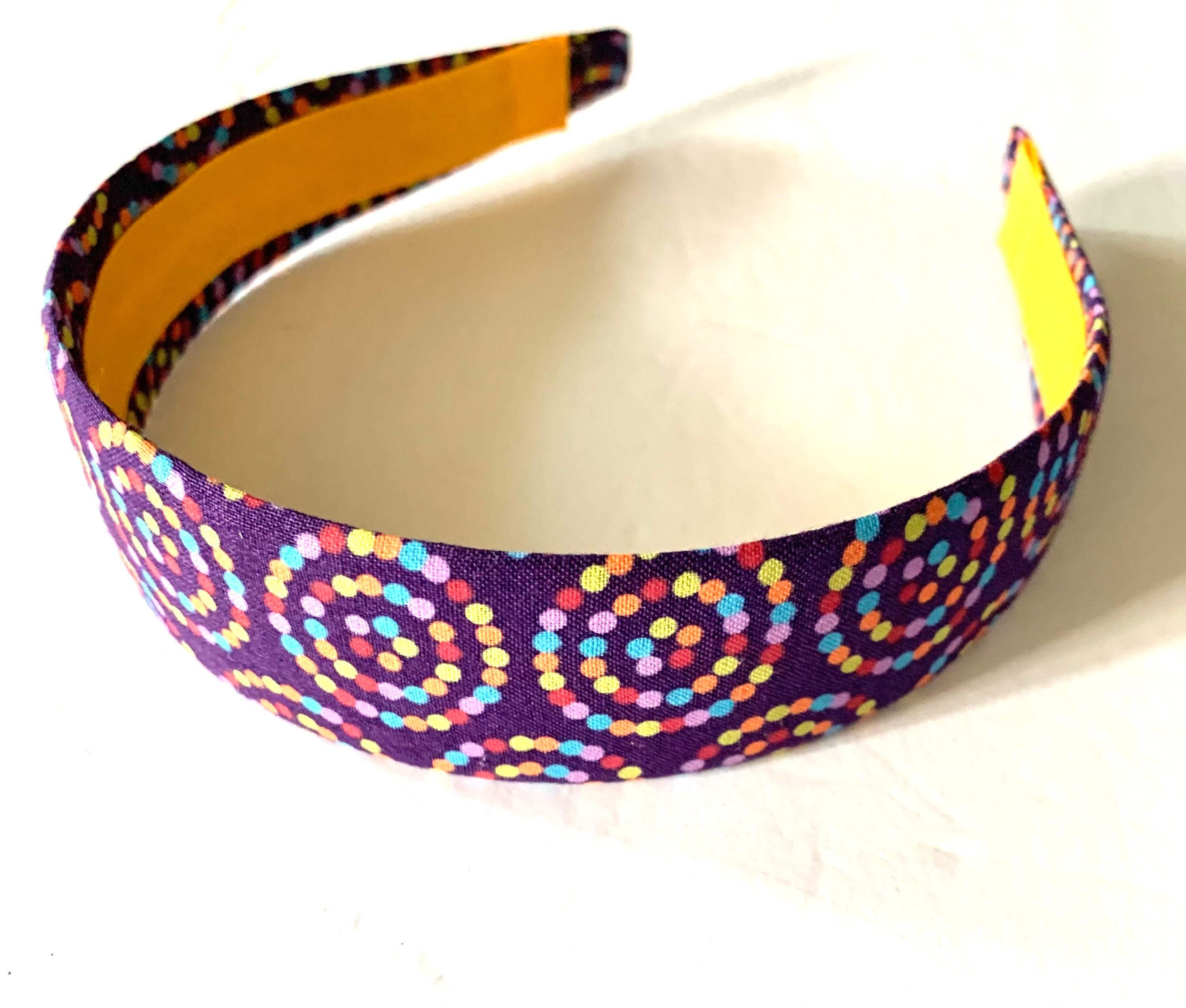Fabric Covered Headband Purple Spirals Preppy Headband Girls Etsy Canada