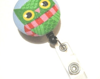Retractable ID BADGE Reel Holder Name Tag Lanyard Nurse Teacher Gift Christmas Snow Owl Scarf Cute Badge Reel Nursing School Graduation