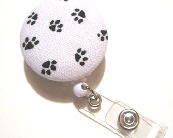 Retractable ID BADGE Reel Holder Name Tag Lanyard Nurse Teacher Gift Puppy Dog Prints Dogs Pet Cute Badge Reel Nursing School Graduation