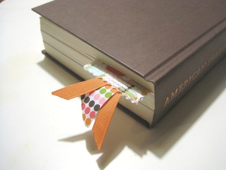 Fabric Reversible Bookmark Pink Black Plaid Teacher Gift image 2