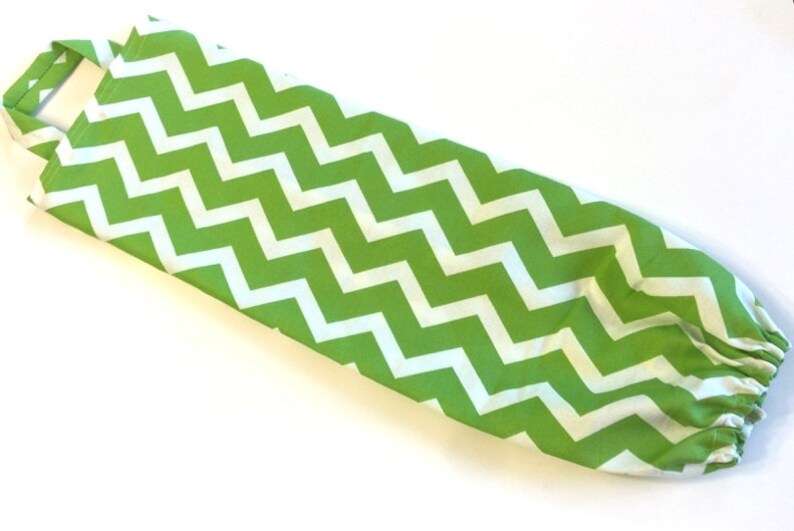 Plastic Grocery Bag Holder, Storage, Organizer, Dispenser Cute Green Chevron Stripes Housewarming Gift, Bridesmaid Gift, Wedding Gift image 1