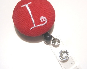 Retractable ID BADGE Reel Holder Name Tag Lanyard Nurse Teacher Gift Monogram L Personalized Red Cute Badge Reel Nursing School Graduation