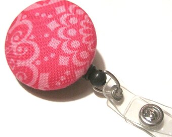 Versenkbare ID Abzeichen Reel Halter Name Tag Schlüsselband Krankenschwester-Lehrer-Geschenk rosa Paisley niedlich Abzeichen Reel Krankenpflegeschule Graduierung Student