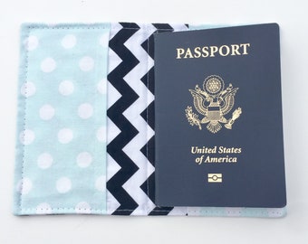 Passport Cover Passport Holder Passport Wallet Travel Passport Case Cute Travel Gift -Student Black Chevron Polka Dots, Kids Passport