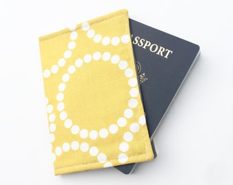Passport Cover Passport Holder Passport Wallet Travel Passport Case Cute Travel Gift Student Yellow Circles Polka Dots Passport