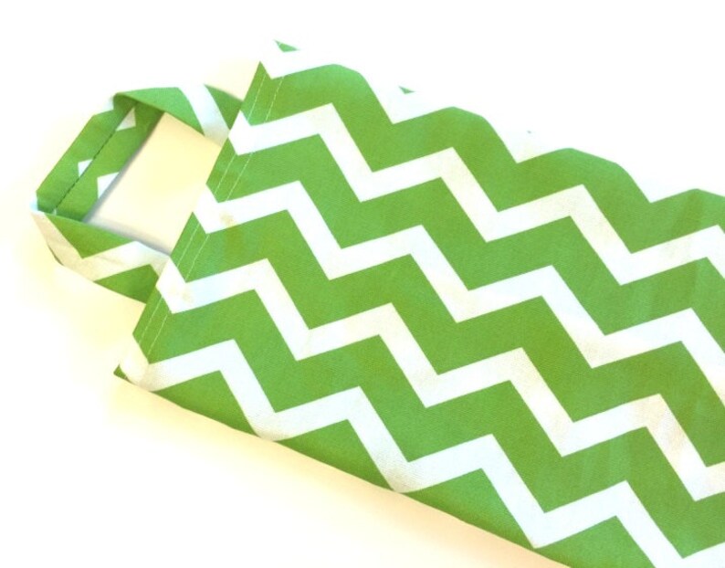 Plastic Grocery Bag Holder, Storage, Organizer, Dispenser Cute Green Chevron Stripes Housewarming Gift, Bridesmaid Gift, Wedding Gift image 3