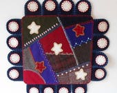 Patriotic Felted Wool Penny Rug