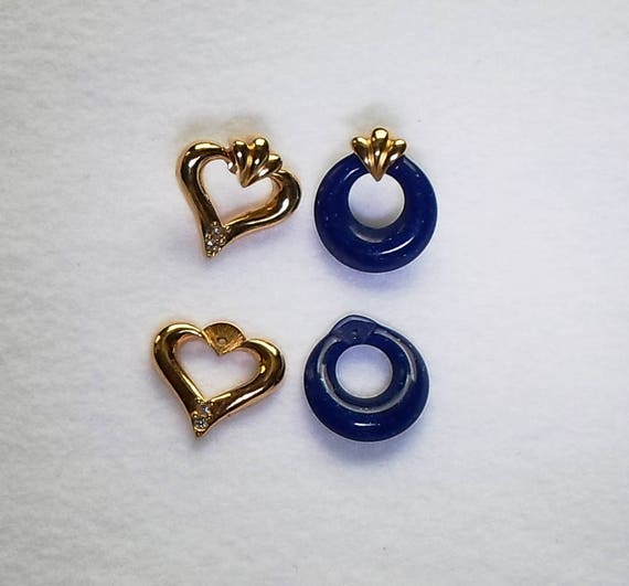 Vintage Avon Jewelry Gold Tone & Blue Convertible Pierced - Etsy
