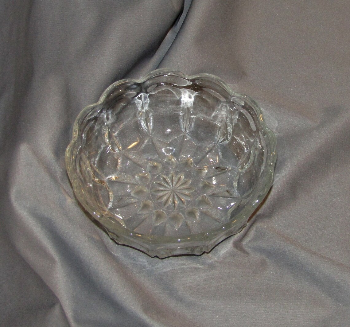 Lead Crystal Bowl Scalloped Edge Etsy
