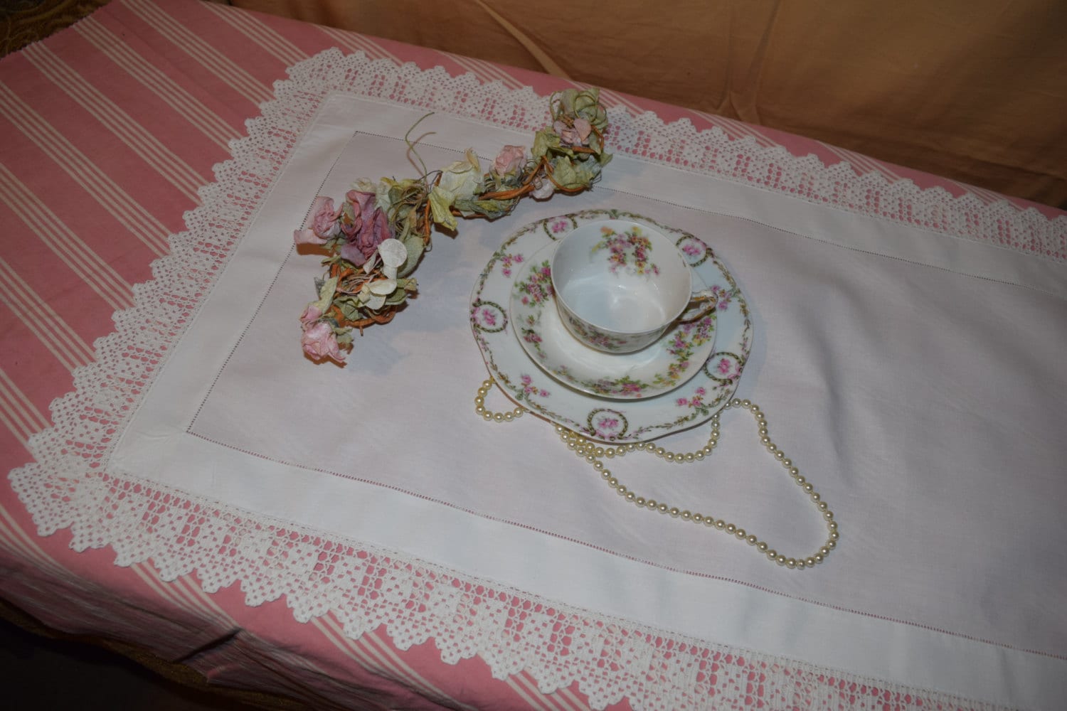 Antique 1890's English Butler's Cloth Butler Tray Cloth With Hand Made ...