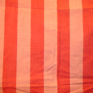 Vintage  1920's French Ticking/Upholstery Fabric in Tone on Tone Red Stripes 38" by 71"  MPYRS 041