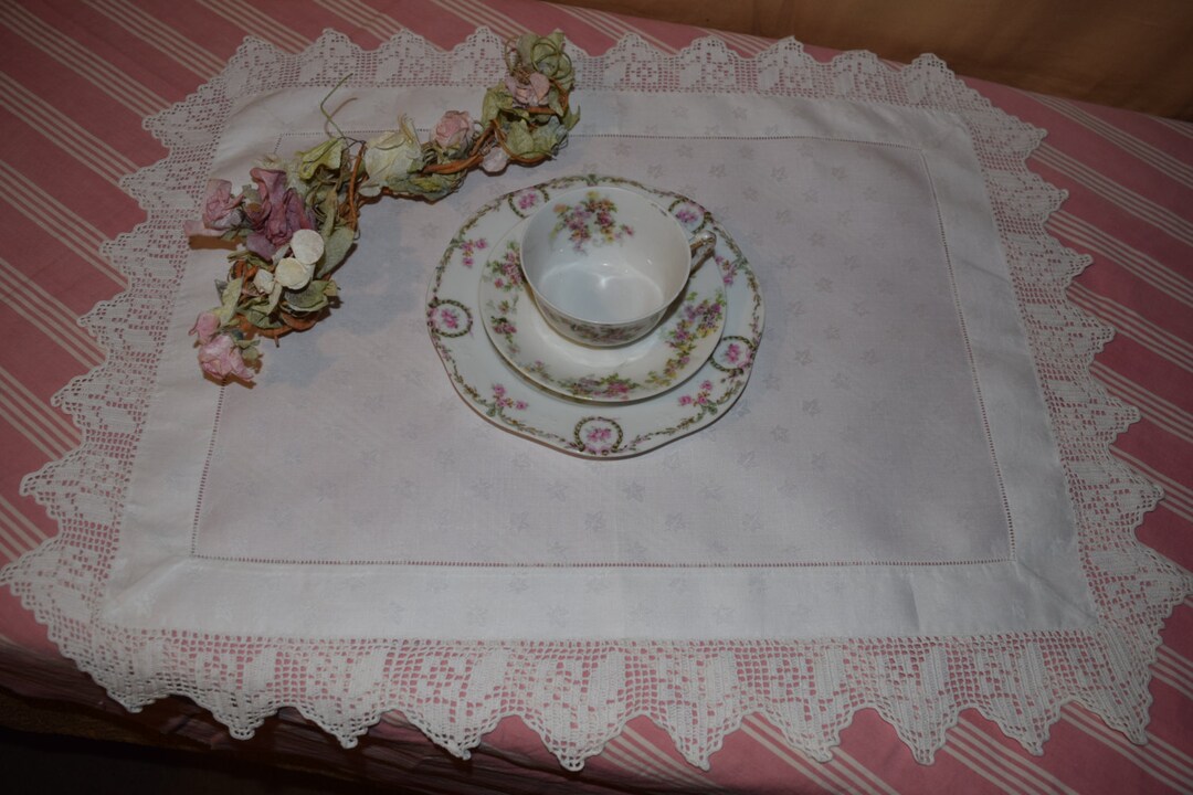 Antique 1900's English Butler's Cloth Butler Tray Cloth With Hand Made ...