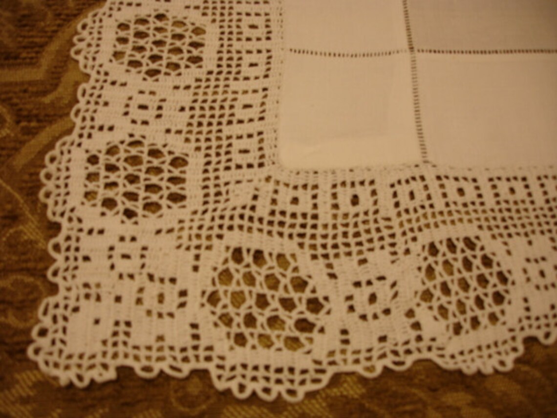 Antique 1890's English Butler's Cloth or Butler Tray Cloth With Hand ...
