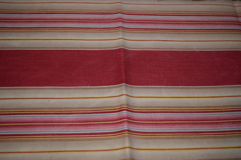 Bundle of Vintage French Ticking Fabric For Small Projects Crafts Reds with Yellows and Golds Bundle of 4 Pieces Bun29 RedsYellows 4P
