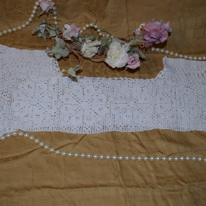 Antique Vintage  1800&#39;s Hand Crocheted Yoke or Collar from a Camisole, Shift, or Nightgown  FABULOUS  Craft Sewing