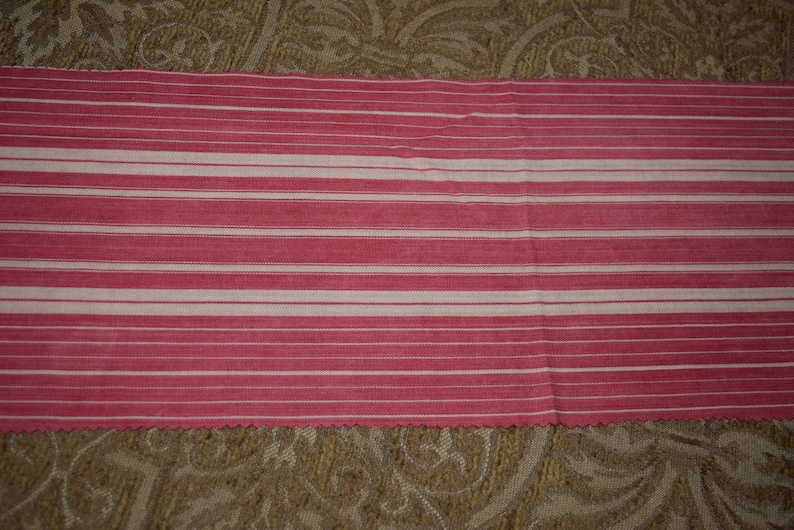 Bundle of Vintage French Ticking Fabric For Small Projects Crafts Reds with Yellows and Golds Bundle of 4 Pieces Bun29 RedsYellows 4P