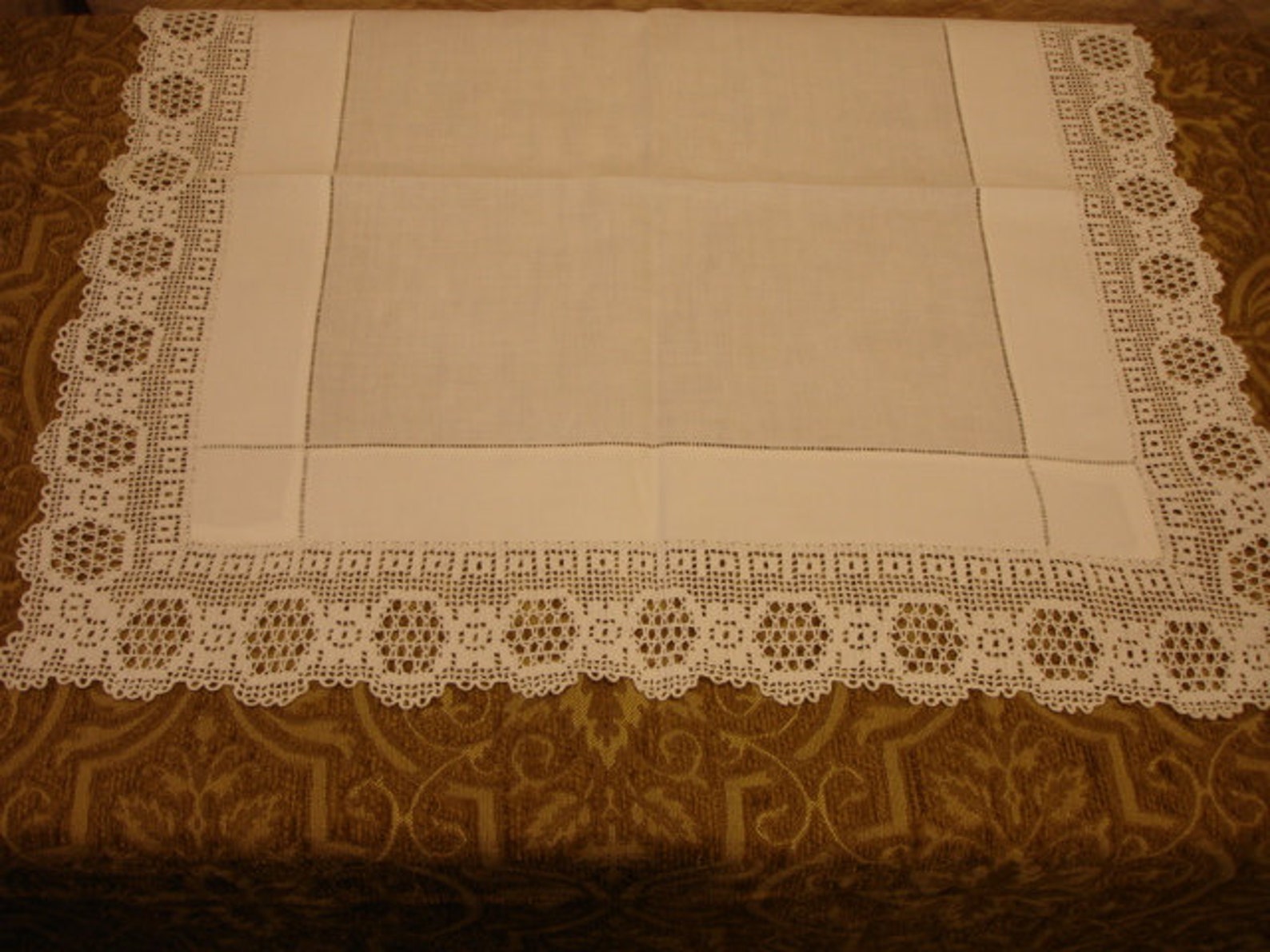 Antique 1890's English Butler's Cloth or Butler Tray Cloth With Hand ...