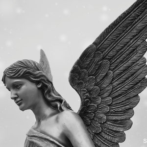 Snow Angel Fine Art Photograph, Wall Art, Room Decor, Photo Gift, Angel Statue Print, Chicago Image, Angel Wings Photo, Spiritual Photograph